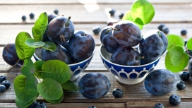 高清晰乌黑熟透的李子