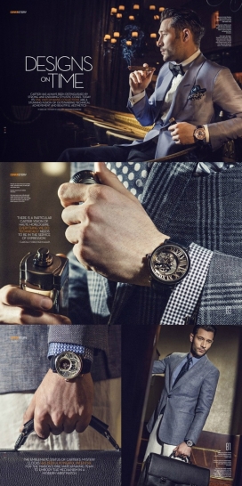 Cartier男士腕表杂志封面人像