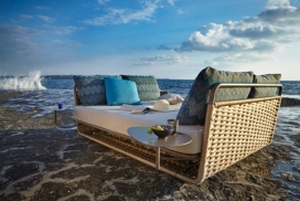 完美的户外小憩躺椅-地中海风情，采用金属和编织组成