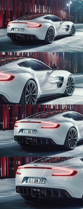 阿斯顿马丁-ONE-77-CGi白色概念车设计