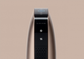 BLOW空气净化器设计-具有空调节能加热器功能，由两个垂直排列的圆筒形风扇组成，带静音功能