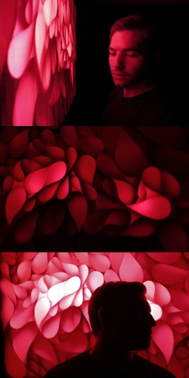 一个独特的触觉体验-FLUX花瓣壁灯设计