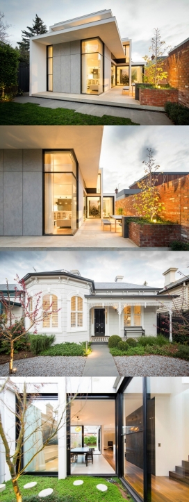 一家大型的现代化家-在墨尔本，是一座隐藏在街上的别墅