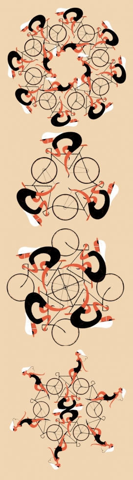 自行车电影节-艺术海报插画设计