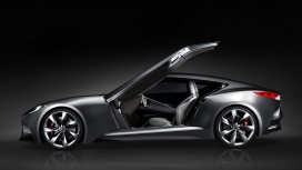 高清晰双开门的银黑现代HND9概念车设计