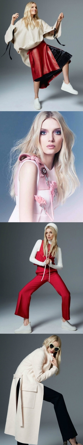 莉莉・唐纳森期-ELLE艾丽英国2015年8月秋季时装