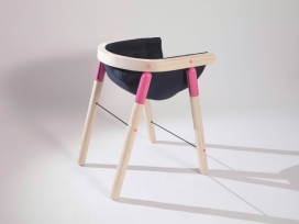 木质蚕茧状舒缓儿童椅子-采用氯丁橡胶为基座