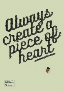 Always Create A Piece of Heart字体字母排版设计