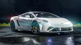 高清晰白色炫酷兰博基尼超跑车宽屏壁纸图片下载