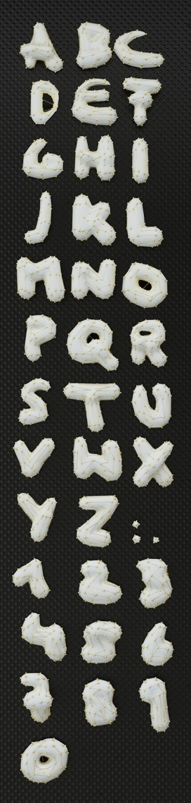 Milk & Honey-几何针线星座字母字体排版设计