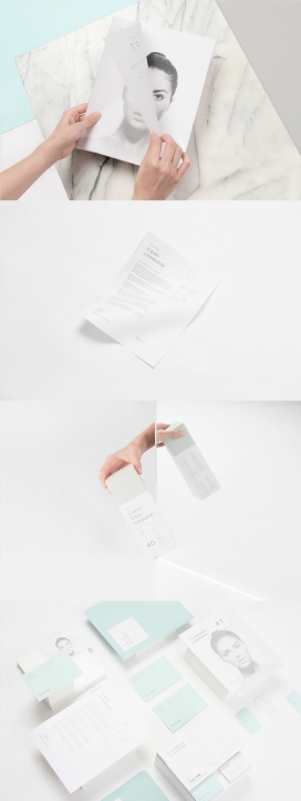 Boine Clinic皮肤美容医学诊所品牌包装设计-超级清爽的简洁蓝白灰搭配设计