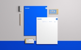 瓜达拉哈拉Levante房地产公司蓝色企业品牌宣传册设计-灵感来自东南西北的图标