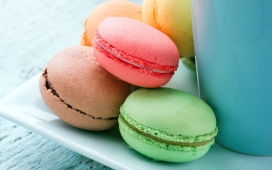 高清晰炫彩马卡龙饼干食品壁纸下载