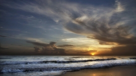 夕阳日落海壁纸