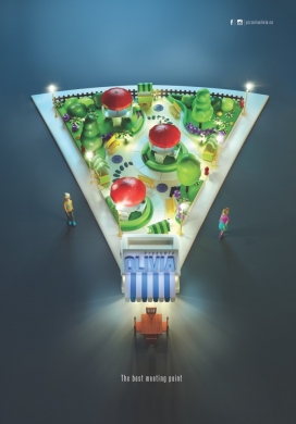 Pizzeria Olivia-食品平面广告