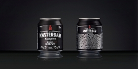 Amsterdam阿姆斯特丹黑色灌装啤酒包装设计