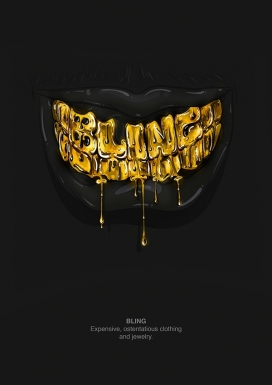 3 Words-嘴巴吐出来的创意插画