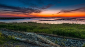 海洋日落地平线美景