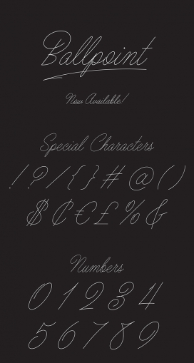 Ballpoint Script-流畅的圆珠笔书法字体设计-单重线条和迷人的变化提供了人性化和清晰的理想平衡。