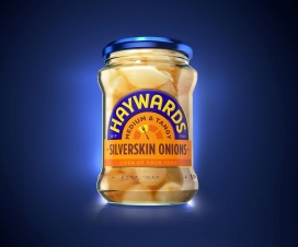 Haywards腌制水果蔬菜罐头包装设计-口味包括各种洋葱和甜菜，白菜等等。