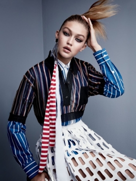 吉吉・哈迪德-VOGUE时尚美2015年十一月-现代的几何轮廓的时尚