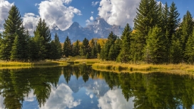 令人愉快的大提顿公园倒影湖壁纸