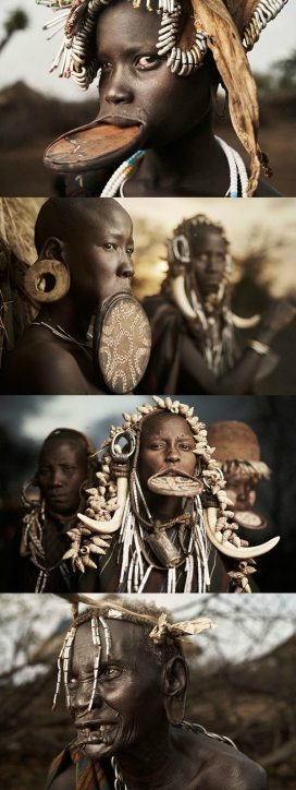 埃塞俄比亚-奥莫河谷穆尔西部落纪实肖像