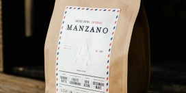 法国烘焙l Alchemiste-咖啡饮料包装设计-薄衬线字体显示现代，明快，丰富的味道和香气表达一个朴实家常的感觉