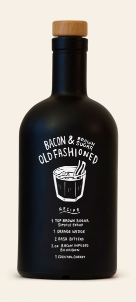 Pig on Fire-注入苹果木烟熏腊肉的小批量手工威士忌包装设计
