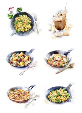 校园厨师的食物插图