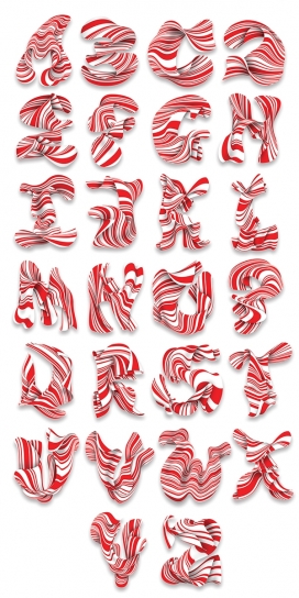Floating Typescapes-花纹折纸波普艺术字体设计