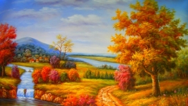 高清晰唯美秋季油画风景壁纸