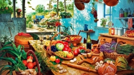 高清晰水墨水果油画壁纸