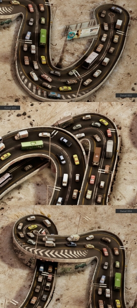 Car Highway-马路字体设计