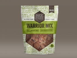 Beefree无麸质面包-标志代表勇士的品牌精神，并有小的细节，反映了业主的故事