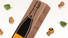 Naturally Clicquot-香槟包装设计-被称为自然的香槟。采用100%可回收的纸和葡萄皮做包装