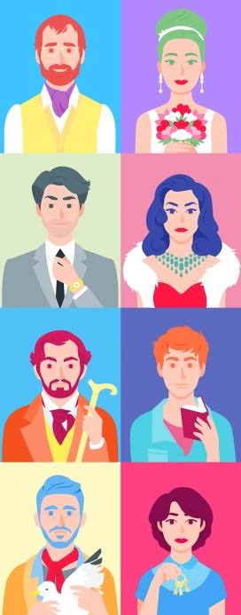 Chekhov-谷歌邀请插画设计师设计的人像插画-目的是让我们重新认识一个标志性的俄罗斯作家作品