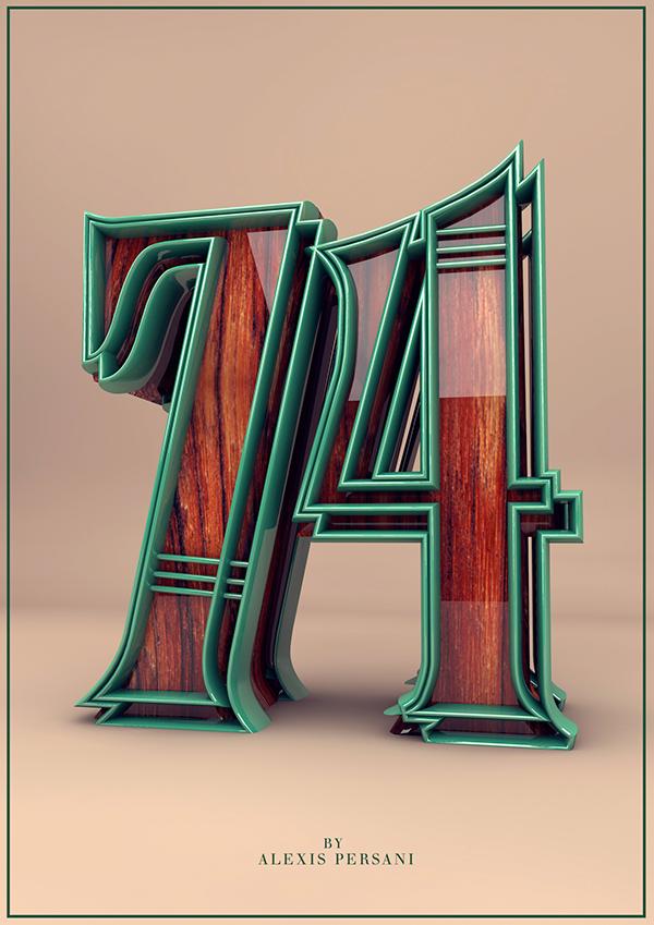 100 creativ numbers-100个3d数字设计