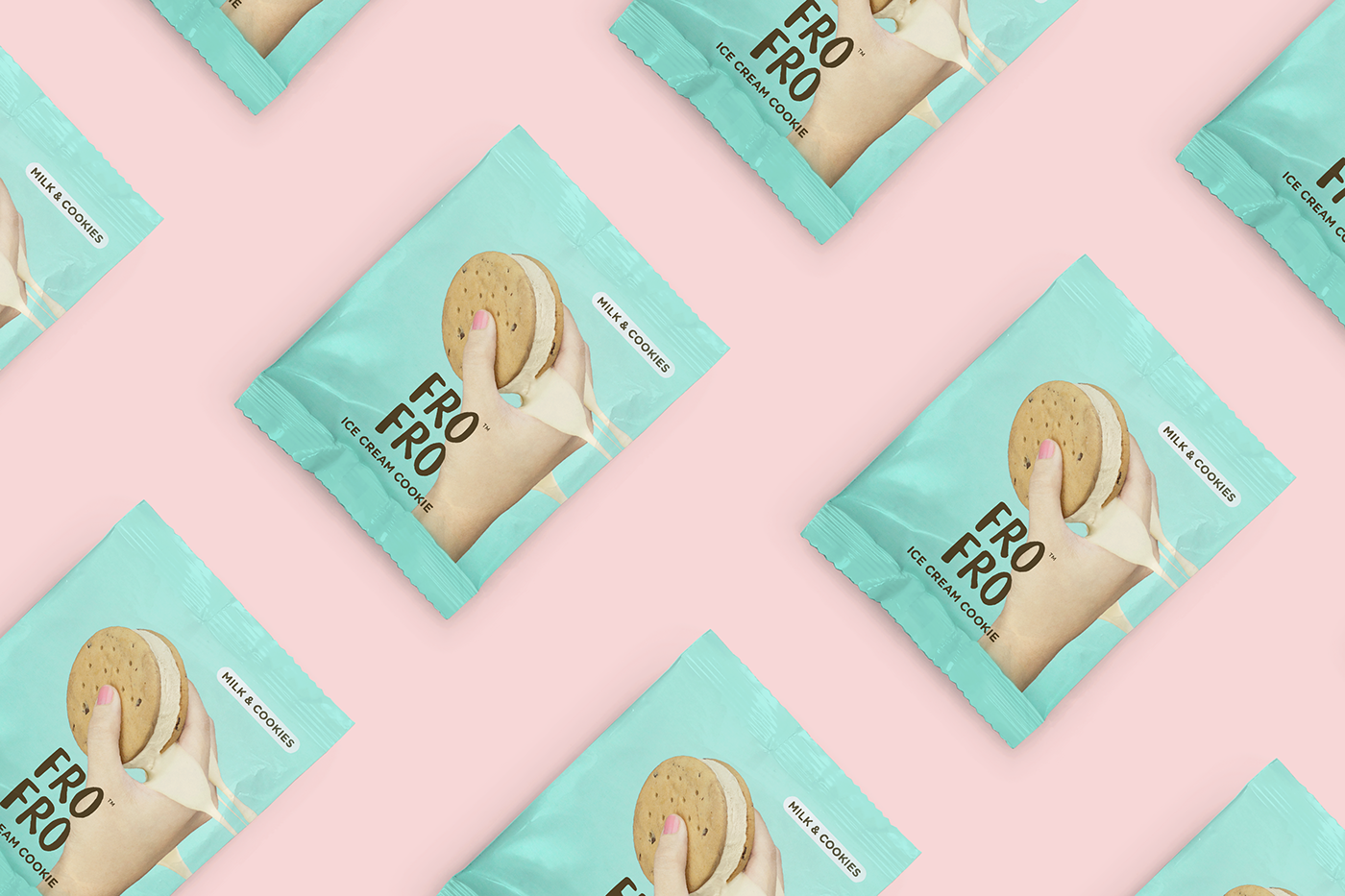 FRO FRO™-新冰淇淋饼干品牌包装设计-一个简单易记的名称品牌构想,创造一个持久的印象,尤其是对孩子。---酷图编号2