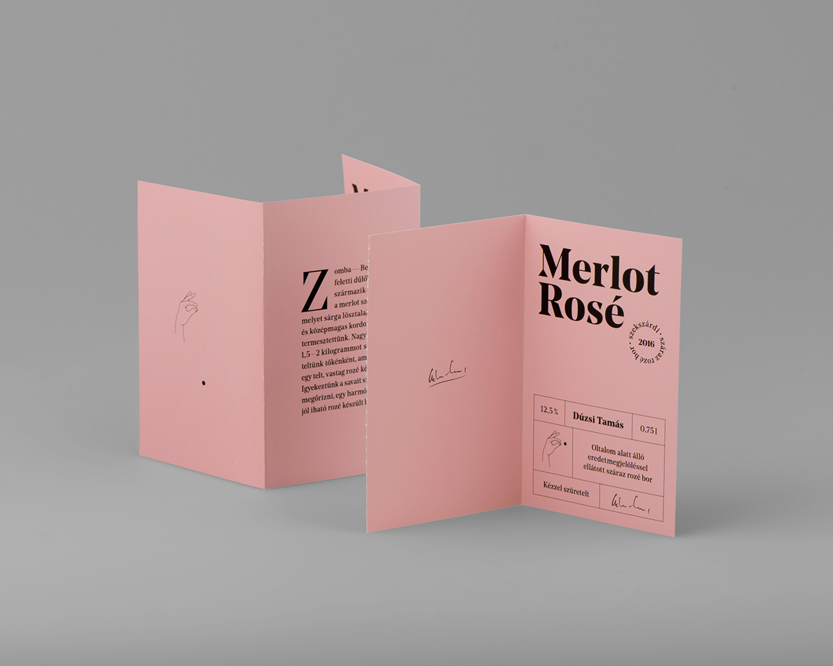 一个温和的女性颜色-匈牙利M E R L O T R O S é玫瑰酒包装设计---酷图编号2