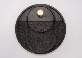 Lava plates-熔岩板野生石纹理烛台设计