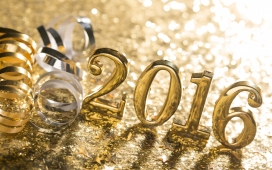 高清晰金色玻璃2016立体字体电脑壁纸下载