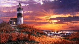 高清晰海洋灯塔壁纸