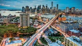 纽约新曼哈顿的夜景