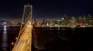 美国旧金山湾吊桥夜景壁纸