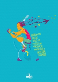 TopFit健身俱乐部卡通平面广告