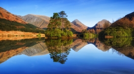 高清晰蓝湖山倒影壁纸