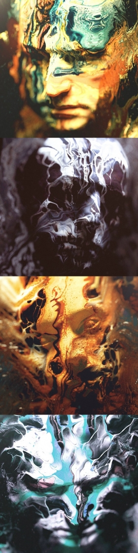 抽象的人脸插画-探讨识别的形式和抽象之间的边界