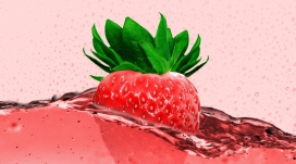 高清晰红色草莓水果壁纸