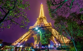 法国巴黎埃菲尔铁塔夜景壁纸